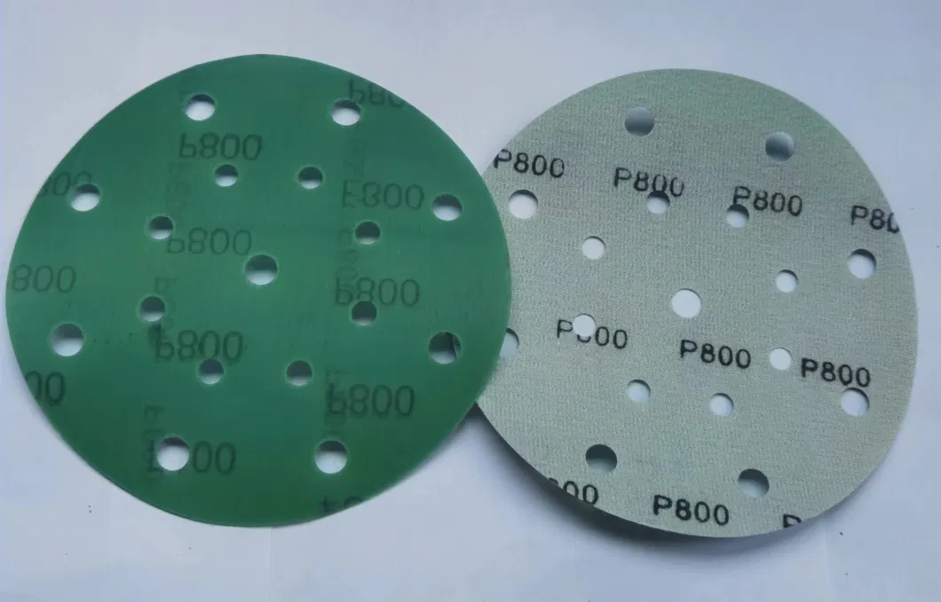6&quot; 150mm Multi-Holes Green Film Velcro Sanding Disc-Abrasive Film Sandpaper Disc