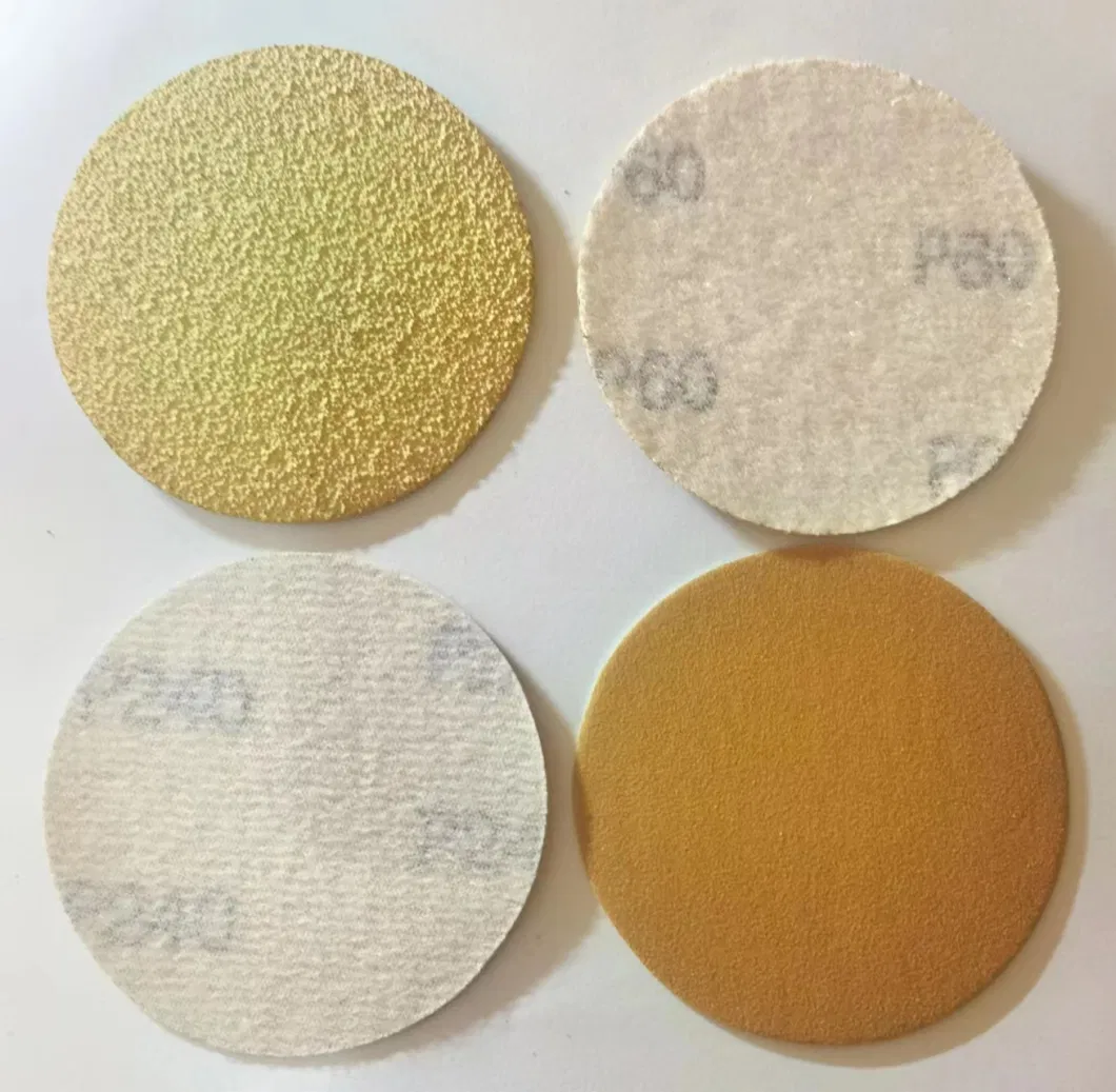 150mm Gold Aluminum Oxide Velcro Sandpaper Disc-Sanding Disc for Automobile